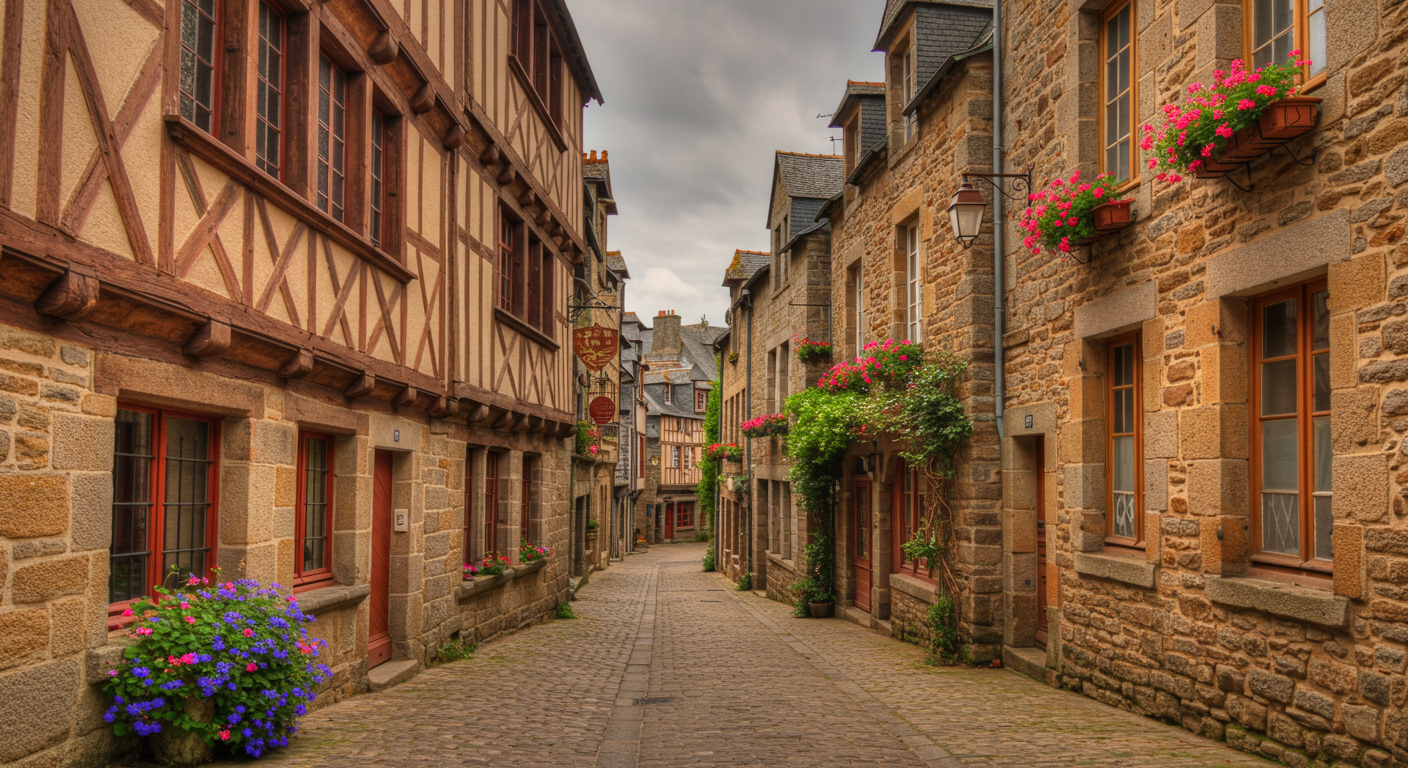 Village medieval de Dinan en Bretagne