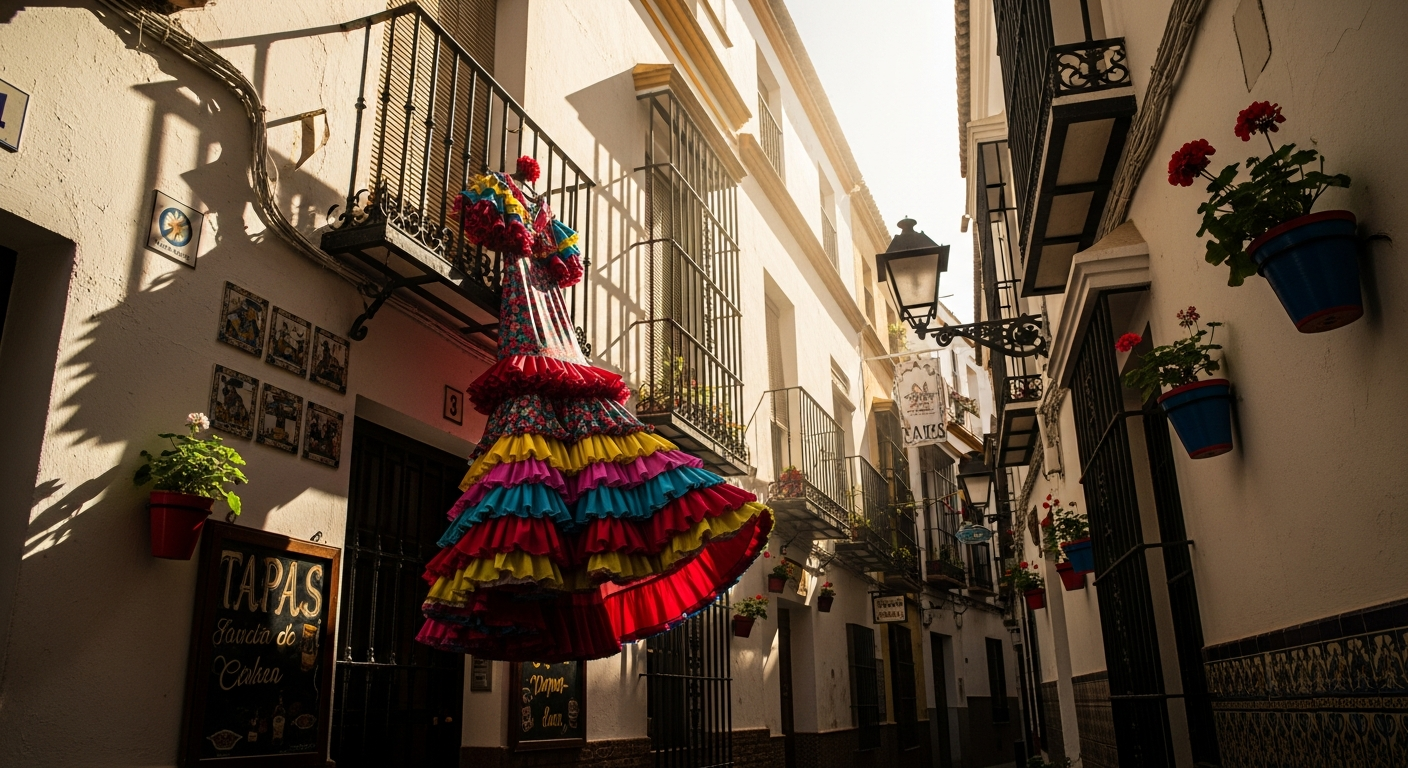 Les ruelles fleuries du quartier Santa Cruz a Seville